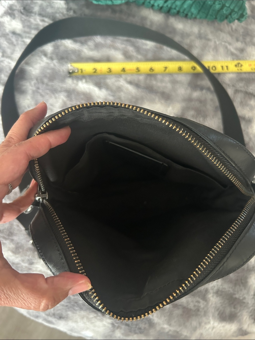 Coach Black Embossed Signature Leather Crossbody - Picture 4 of 8